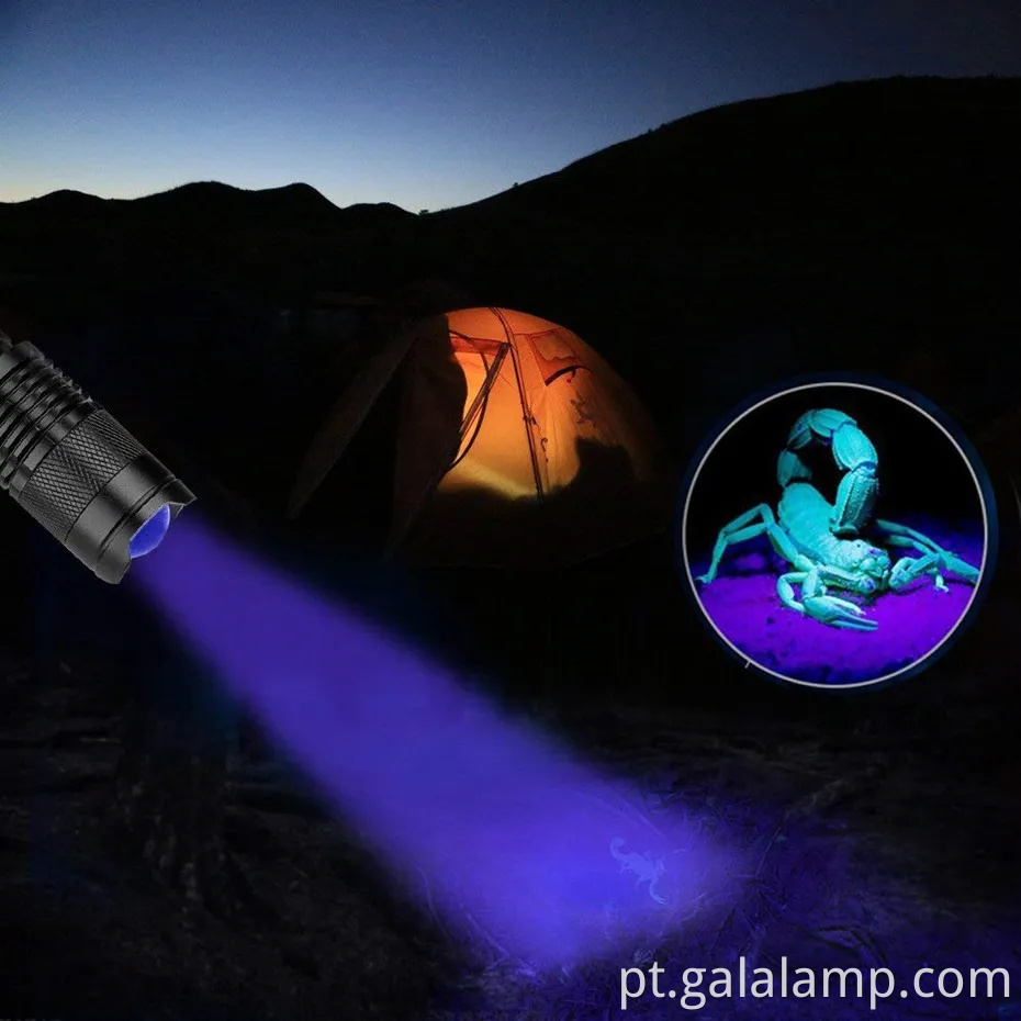 Detector de luz preta portátil de UV para escorpião e detecção de urina para animais de estimação